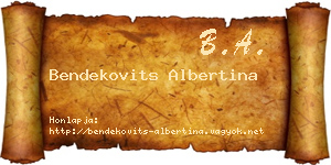 Bendekovits Albertina névjegykártya